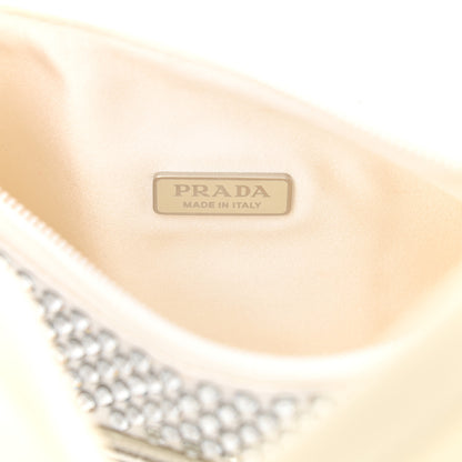 Prada Satin Crystal Mini Re-Edition 2000 Bag White 6 of 9