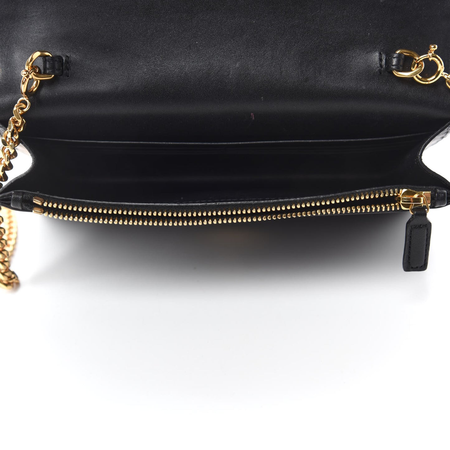 Smooth Calfskin Classic Monogram Kate Tassel Chain Wallet Black