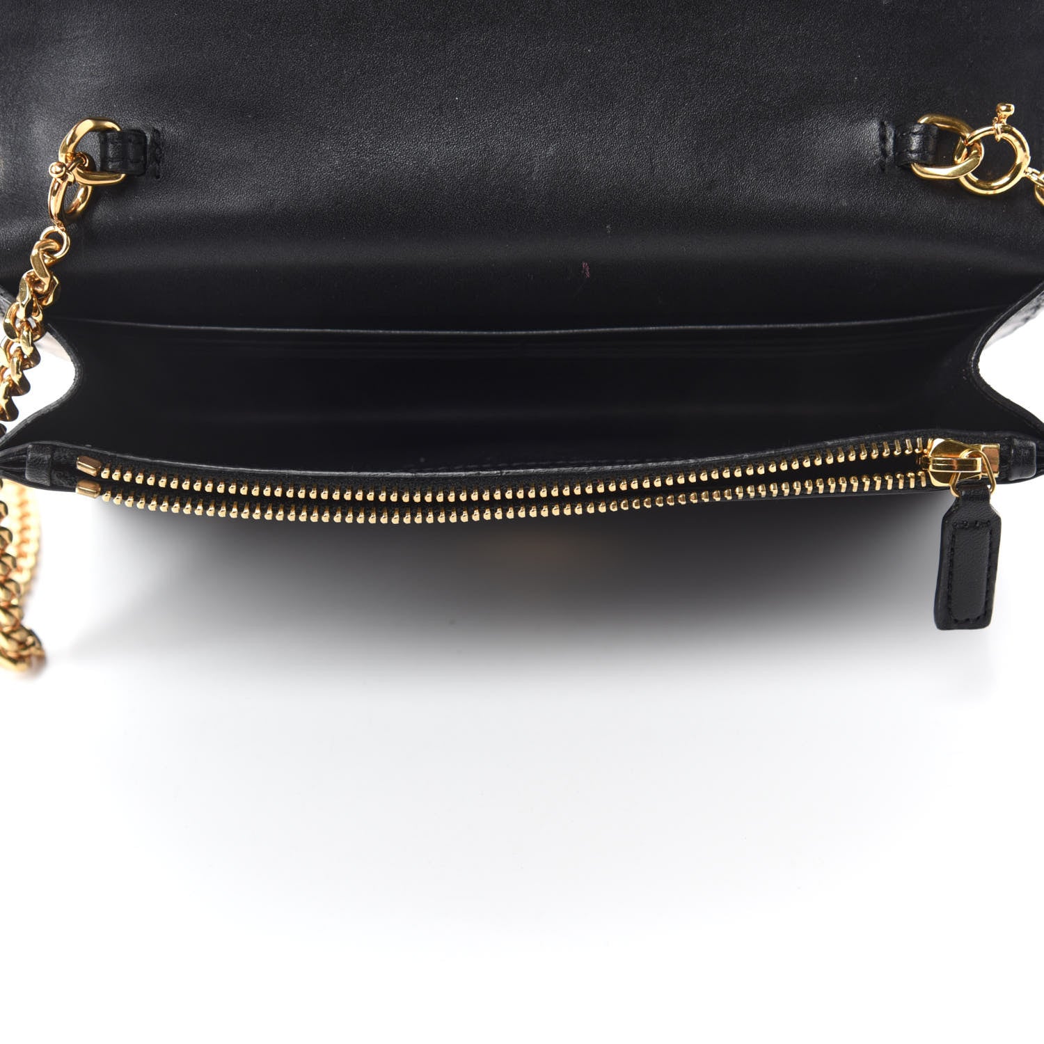 Saint Laurent Smooth Calfskin Classic Monogram Kate Tassel Chain Wallet Black 5 of 10