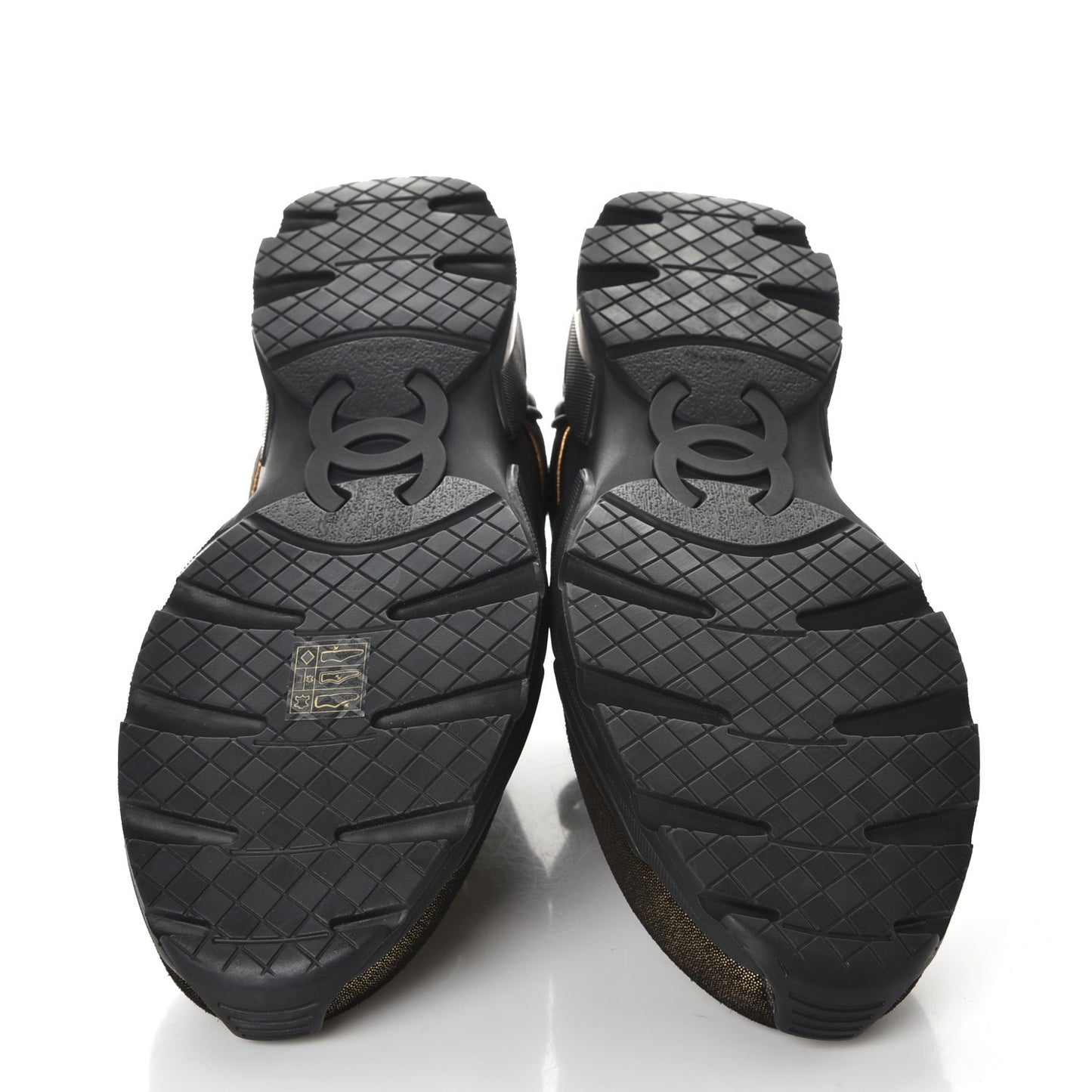 Fabric Calfskin CC Sneakers 41.5 Golden Brown