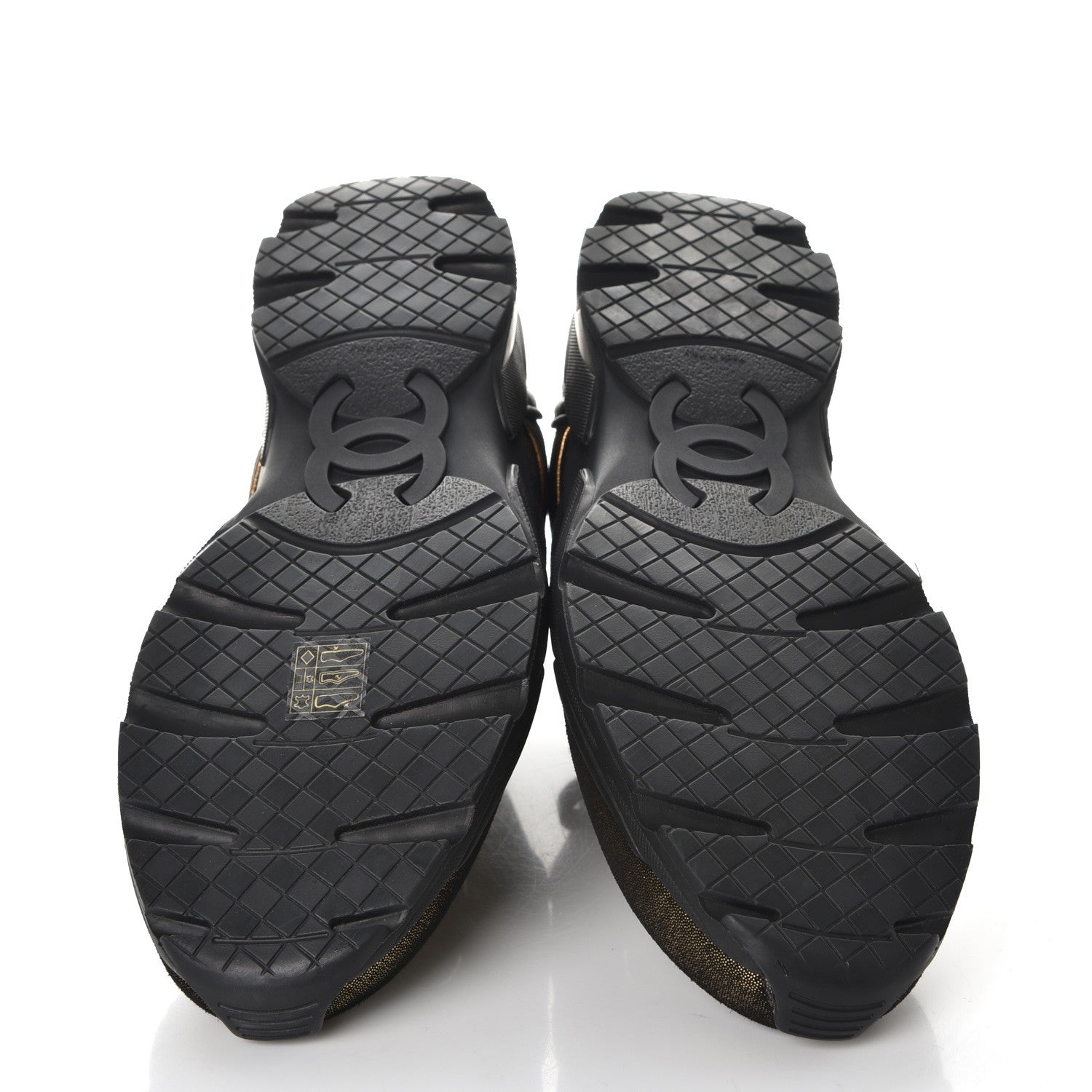 Chanel Fabric Calfskin CC Sneakers 41.5 Golden Brown 5 of 11
