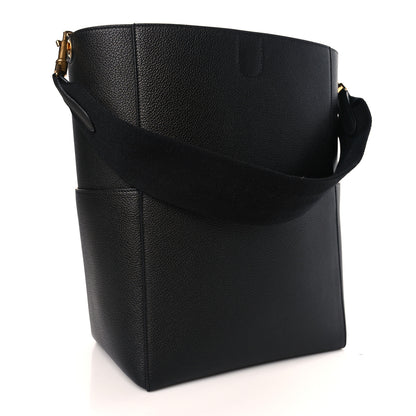 Celine Soft Grained Calfskin Sangle Bucket Bag Black 3 of 8