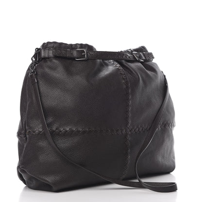 Bottega Veneta Washed Cervo Deerskin Intrecciato Bering Hobo Ebano 3 of 11