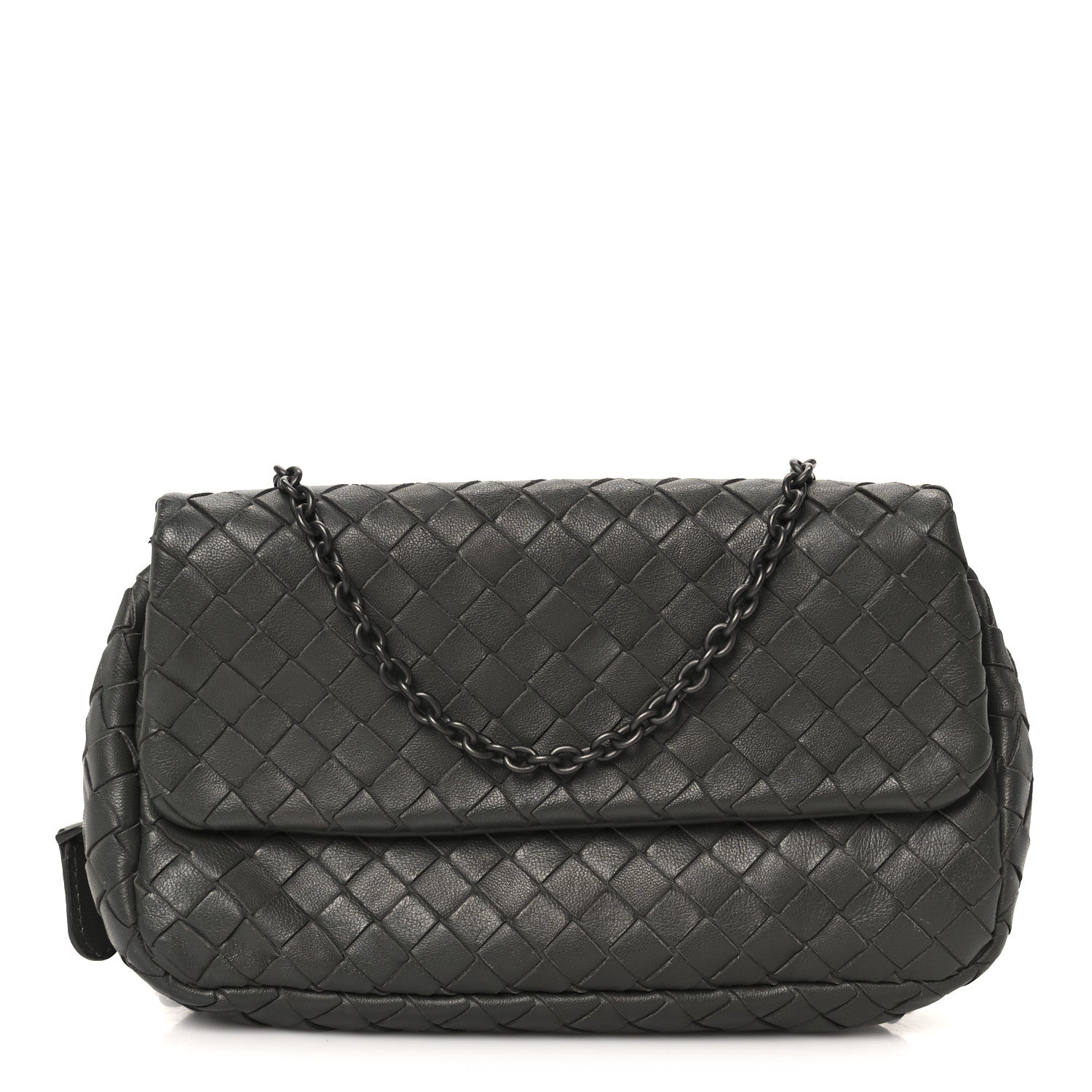Bottega Veneta Nappa Intrecciato Small Chain Crossbody Light Grey 1 of 12