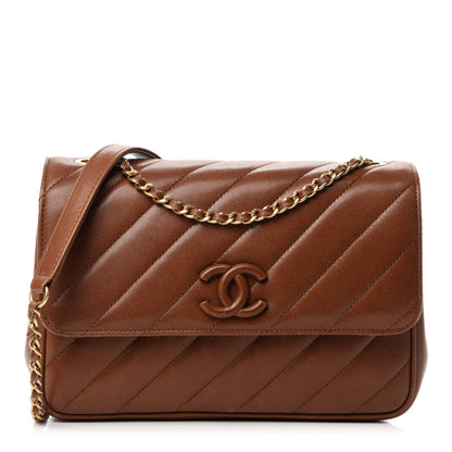 Chanel Lambskin Quilted Jumbo Coco Vintage Flap Brown 1 of 13