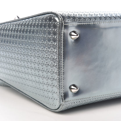 Christian Dior Metallic Patent Micro-Cannage Medium Lady Dior Light Blue 9 of 10