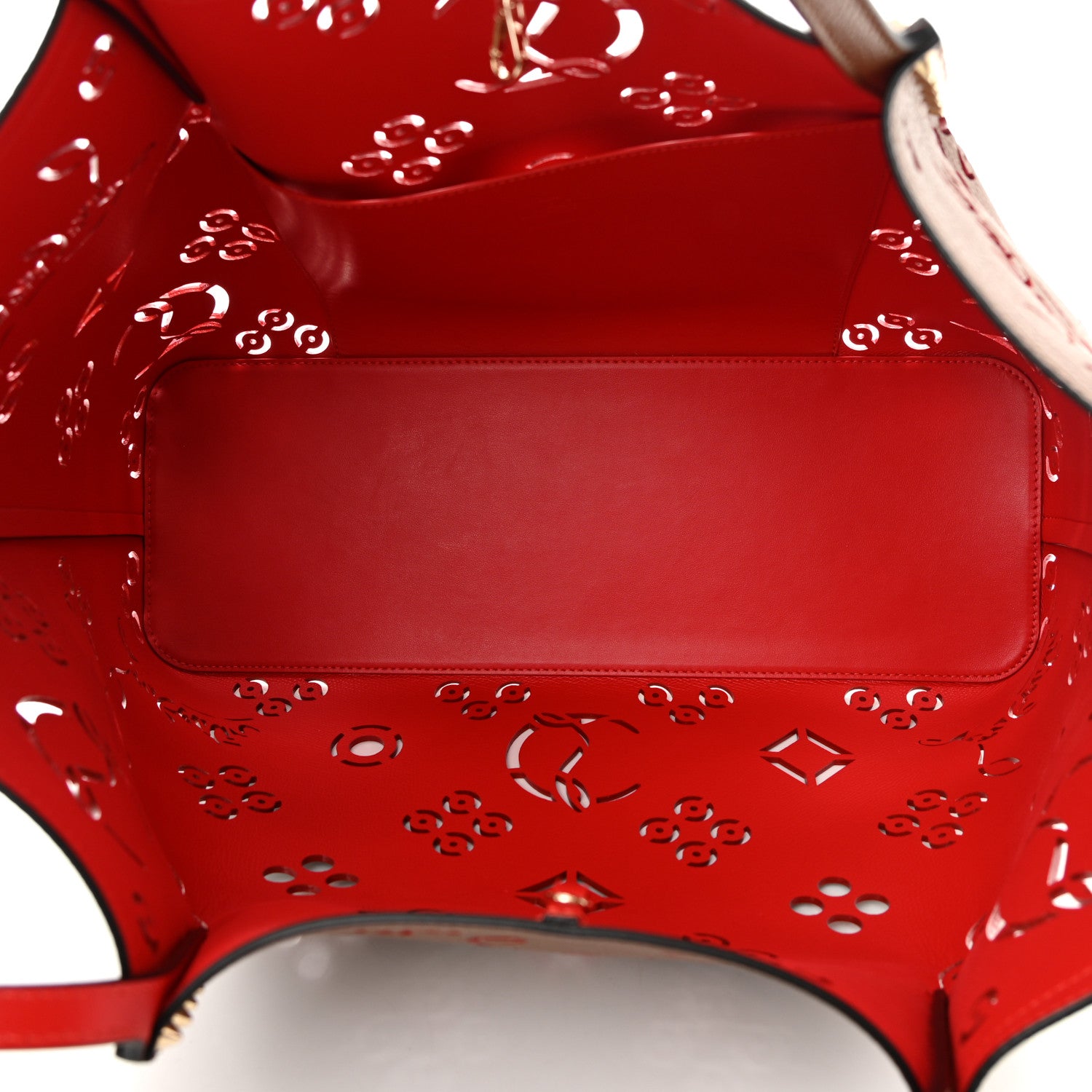 Christian Louboutin Calfskin Loubinthesky Large Perforated Cabarock Spikes Tote Biscotto 5 of 12