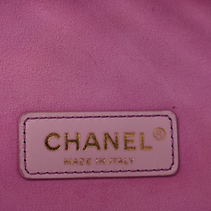Chanel Lambskin Sea Through Bucket Drawstring Bag White Multicolor 8 of 14