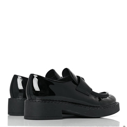 Prada Vernice Triangle 50mm Loafers 39 Black 4 of 9