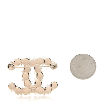 Chanel Pearl Crystal CC Brooch White Gold 3 of 5