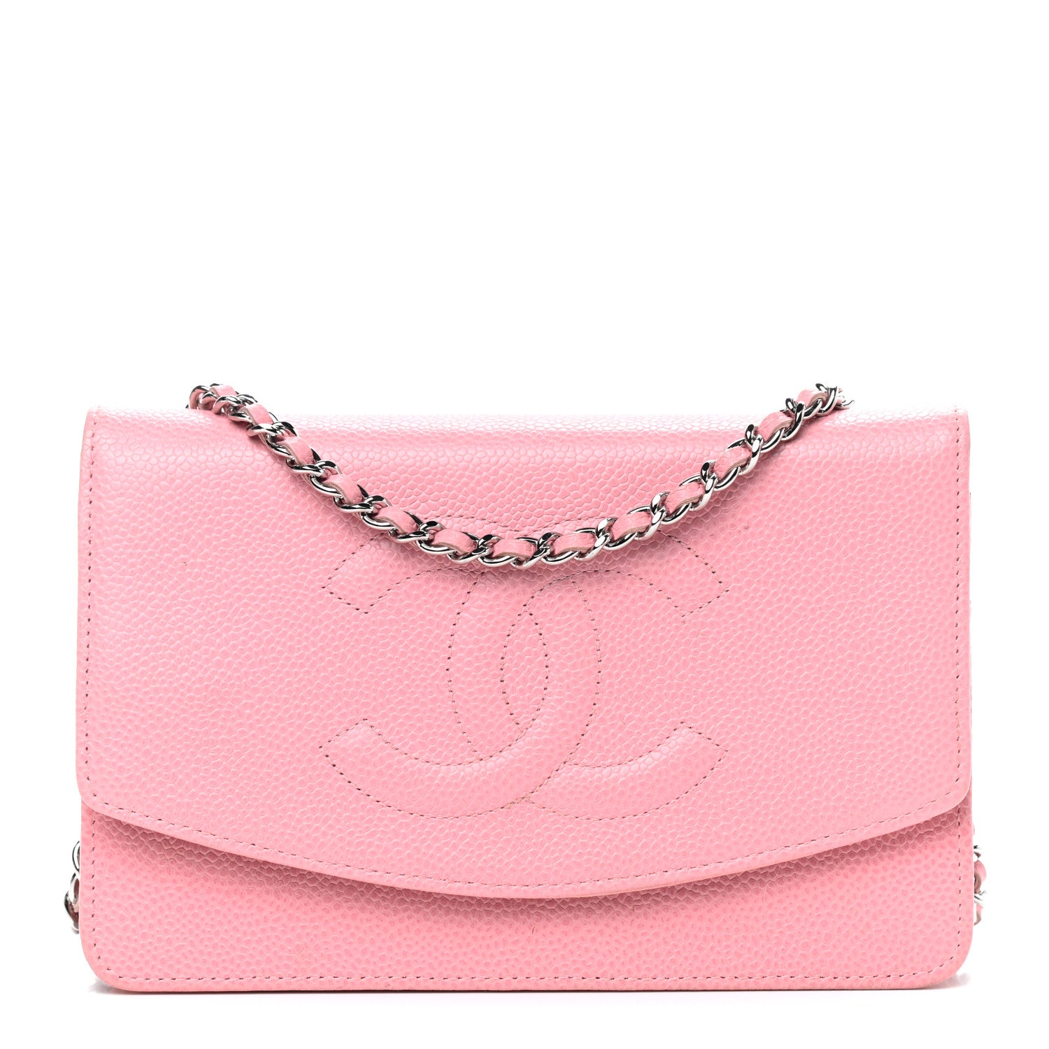 Chanel Caviar Timeless CC Wallet On Chain WOC Pink 1 of 9