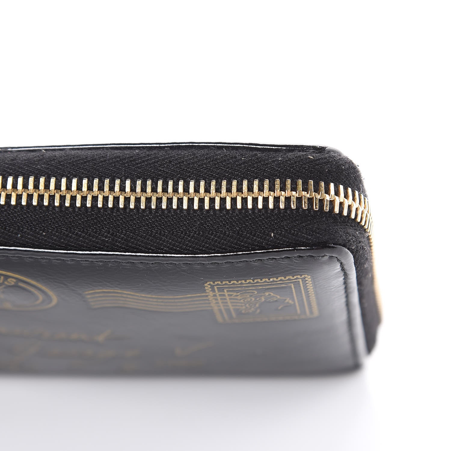 Saint Laurent Patent Y Mail Zip Around Wallet Black 9 of 12