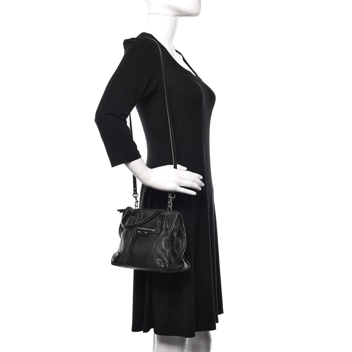 Calfskin Papier Mini A4 Tote Black