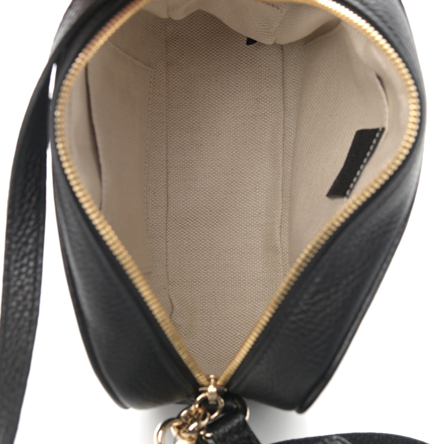 Pebbled Calfskin Small Soho Disco Bag Black
