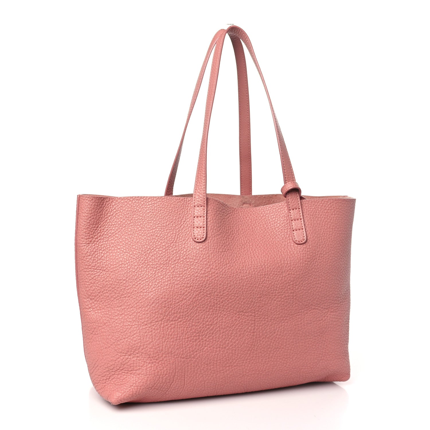Mansur Gavriel Tumbled Calfskin Small Shopping Tote Blush 5 of 11