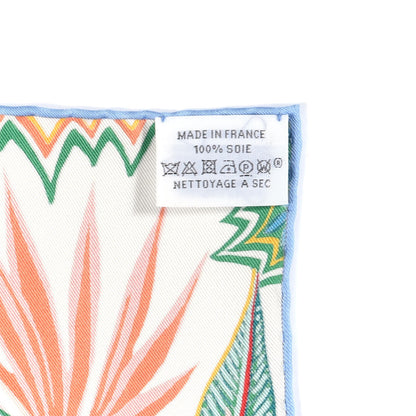 Hermes Silk Mountain Zebra Scarf 90 Vert Ciel Rose 6 of 6