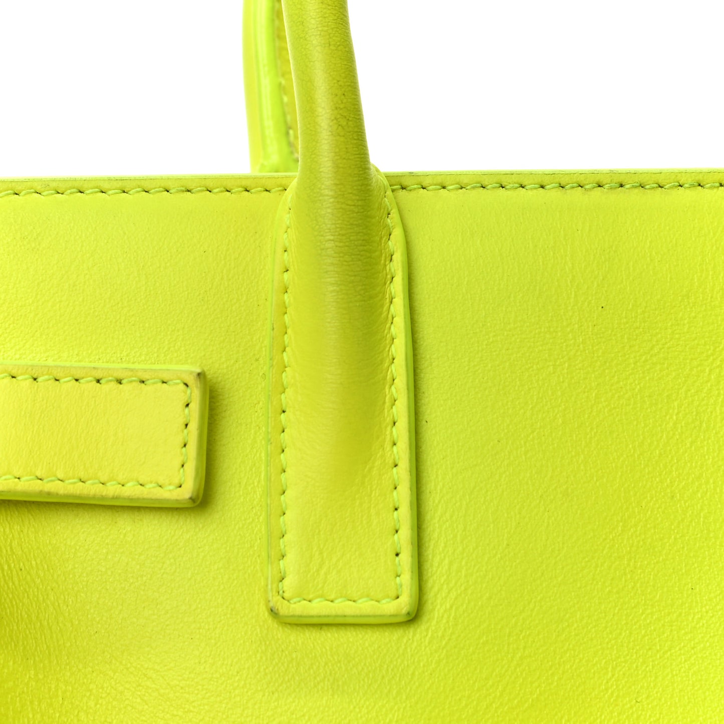 Calfskin Nano Sac De Jour Neon Yellow
