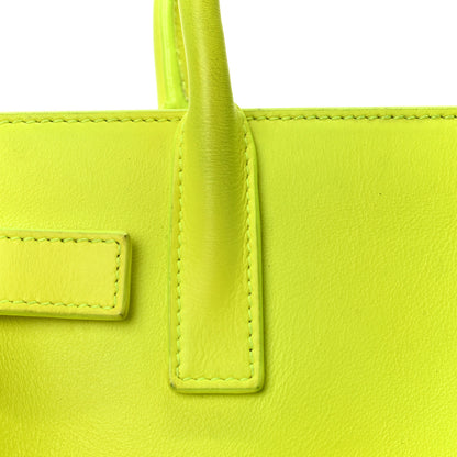 Saint Laurent Calfskin Nano Sac De Jour Neon Yellow 13 of 14