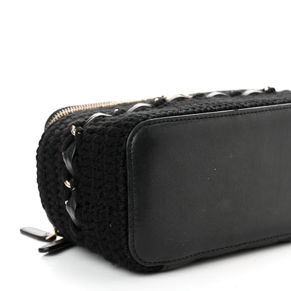 Chanel Lambskin Crochet Quilted Small Vanity Case With Chain Black 9 of 11