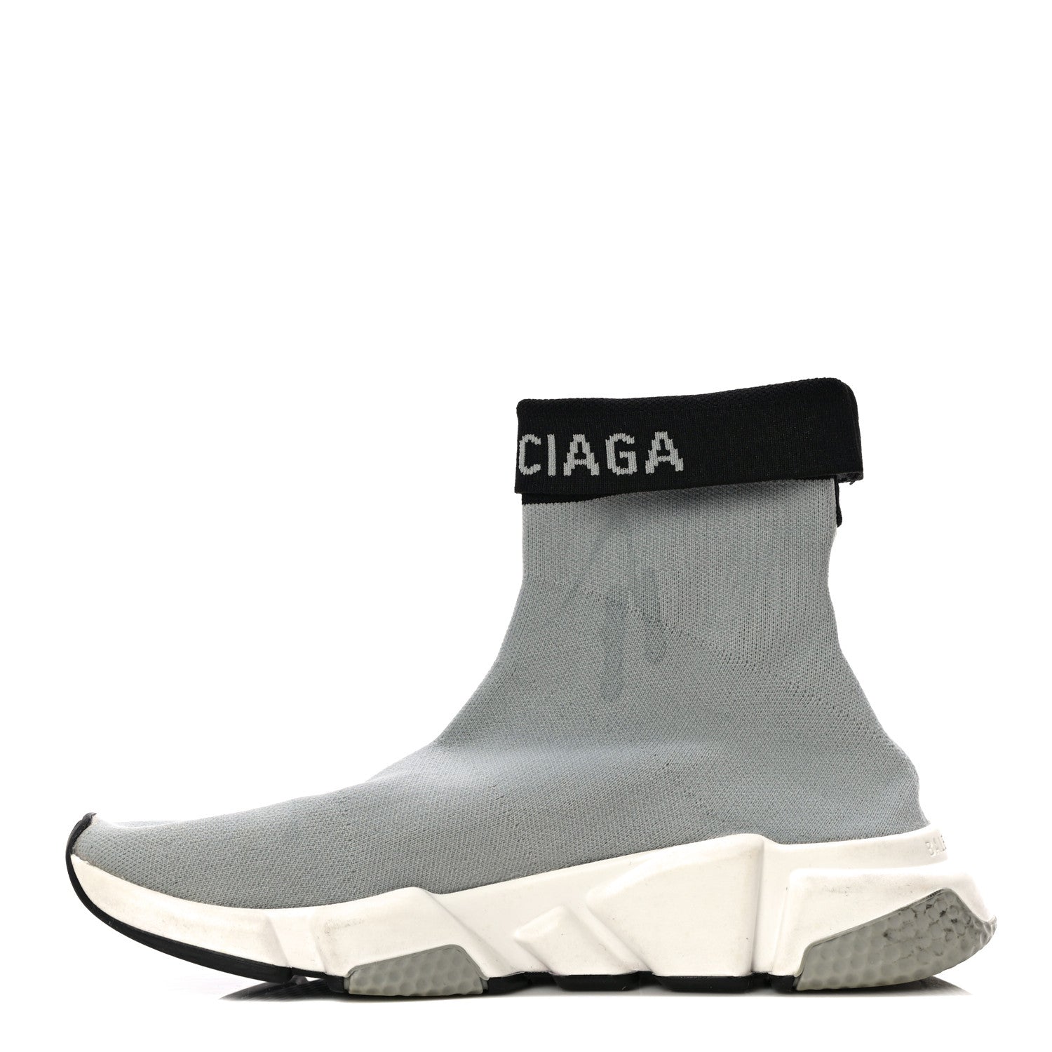 Balenciaga Neoprene Knit Womens Speed Cuffed Sneakers 39 Grey 1 of 9