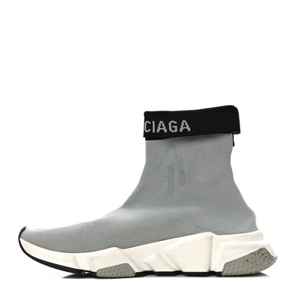 Balenciaga Neoprene Knit Womens Speed Cuffed Sneakers 39 Grey 1 of 9