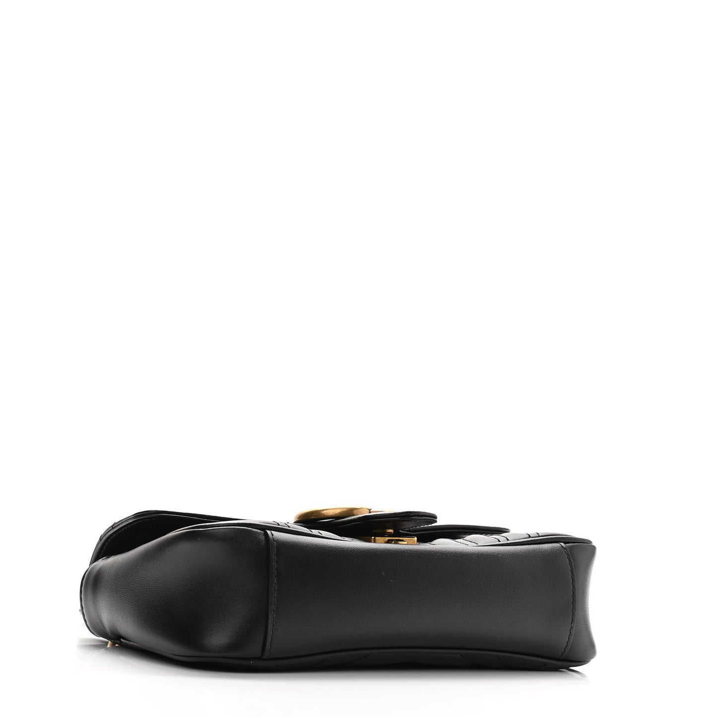 Calfskin Matelasse Mini GG Marmont Shoulder Bag Black
