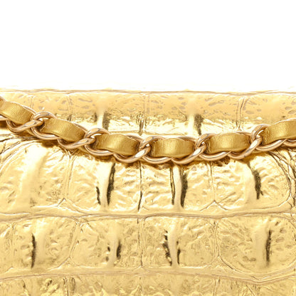Chanel Metallic Calfskin Crocodile Embossed Crocodile Rectangular Small Flap Gold 8 of 11