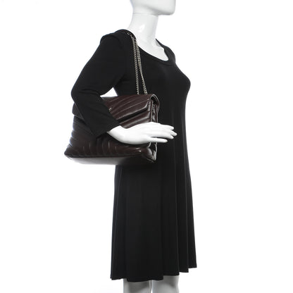 Saint Laurent Calfskin Y Quilted Monogram Medium Loulou Chain Satchel Amaranto 2 of 8