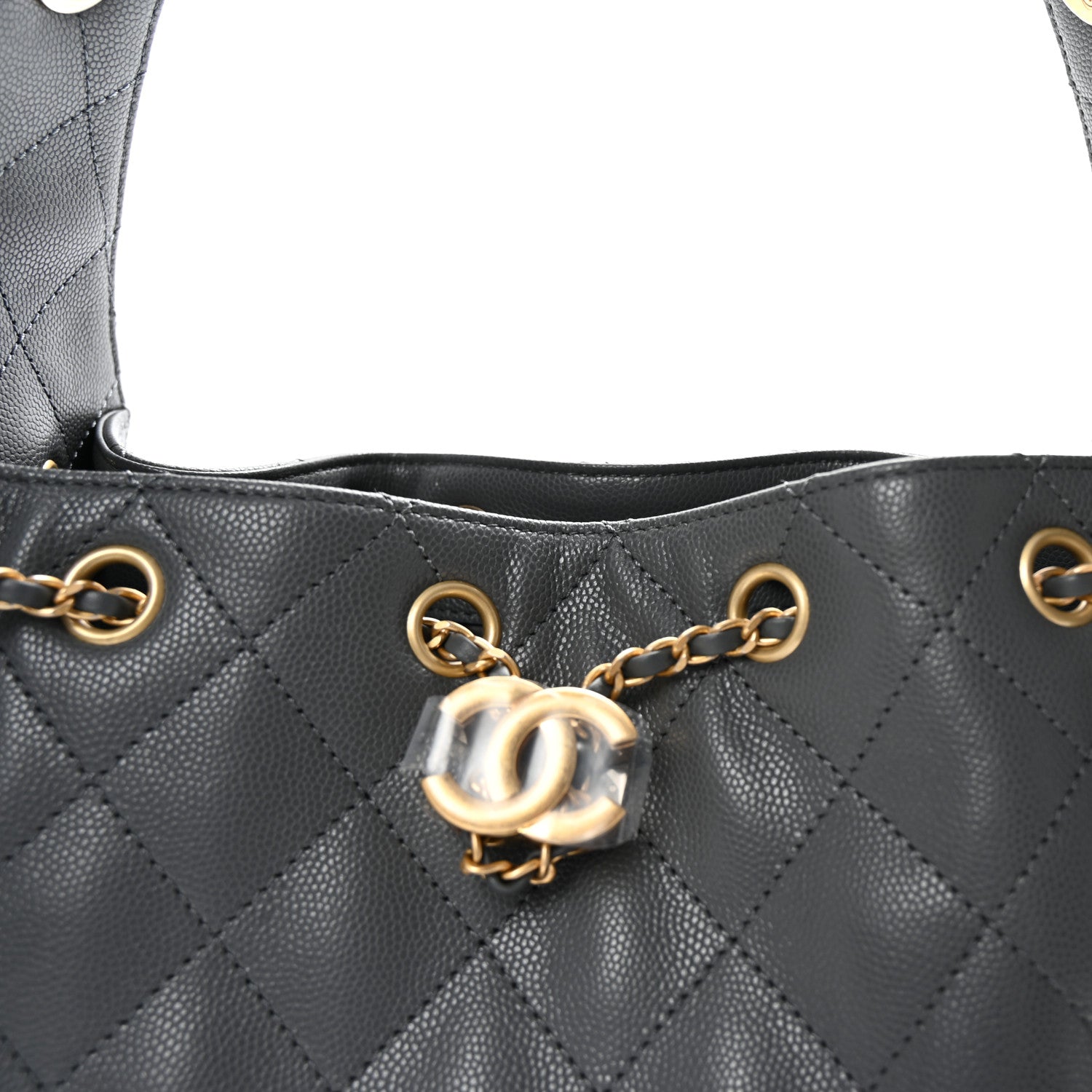 Chanel Caviar Quilted Small Chanel 25 Handbag Dark Grey 7 of 10
