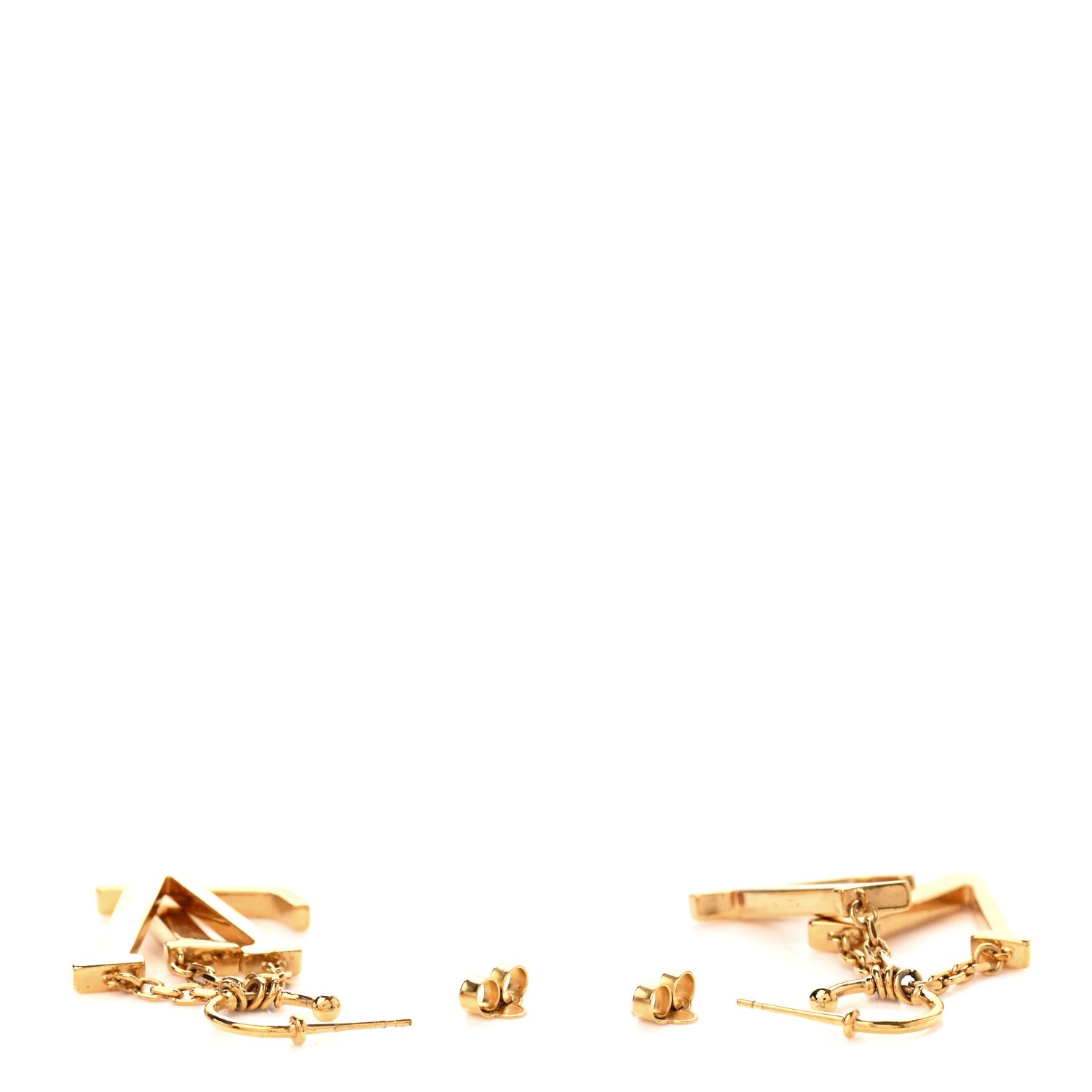Louis Vuitton Metal LV Optic Earrings Gold 3 of 4