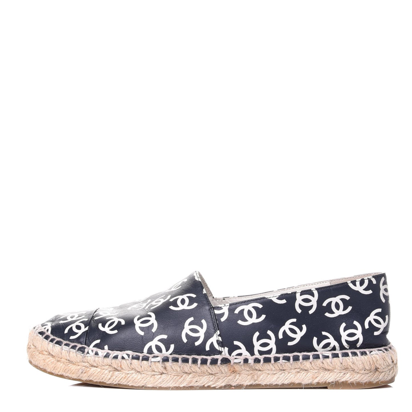 Lambskin Printed CC Espadrilles 39 Black White