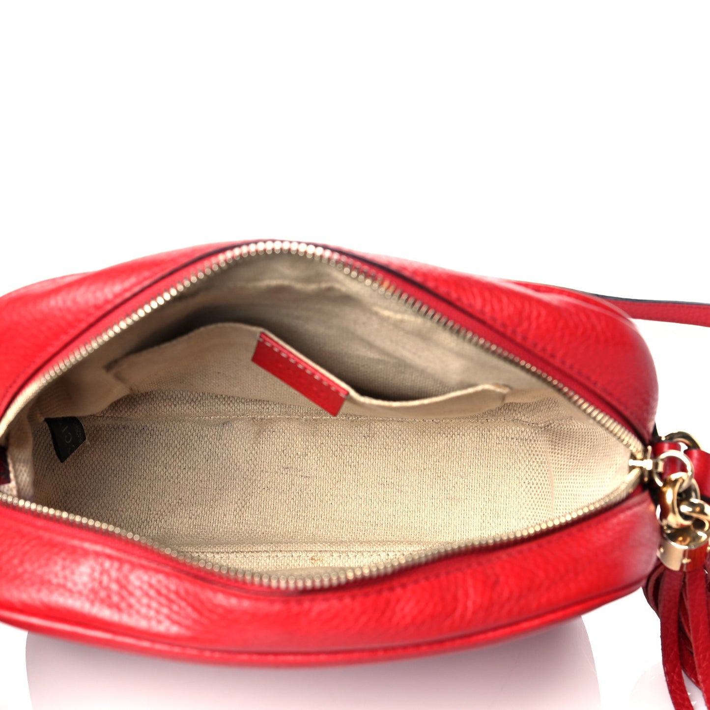 Pebbled Calfskin Small Soho Disco Bag Tabasco Red