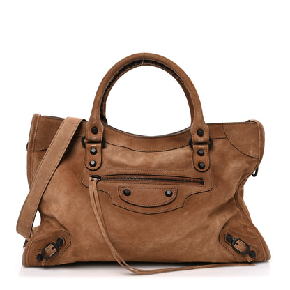 Balenciaga Waxed Suede Calfskin Classic Hardware Medium Le City Camel 1 of 10