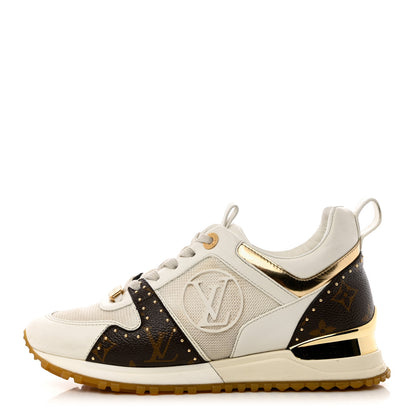 Louis Vuitton Calfskin Monogram Embellished Run Away Sneakers 36 White 1 of 11