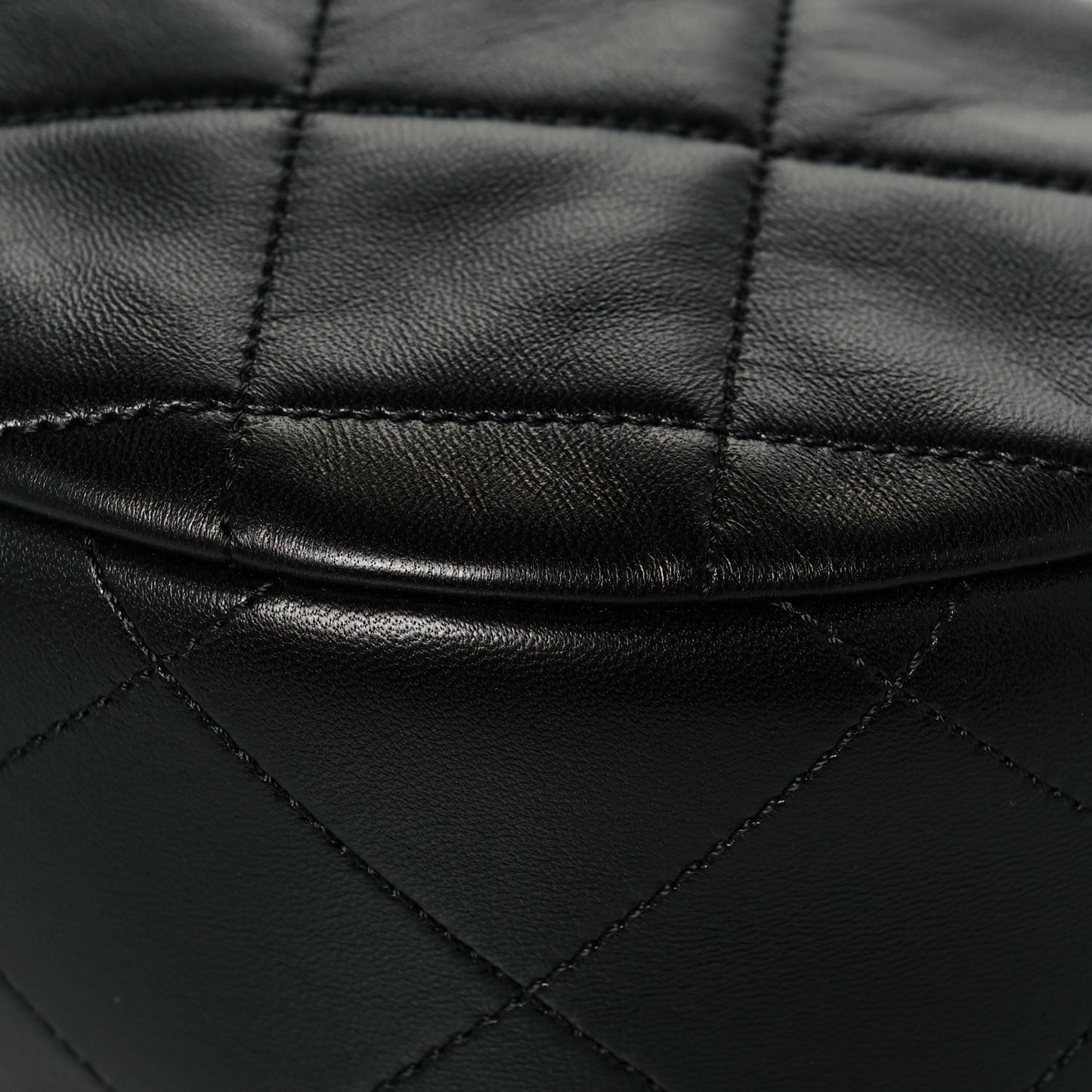 Lambskin Quilted Hobo Black