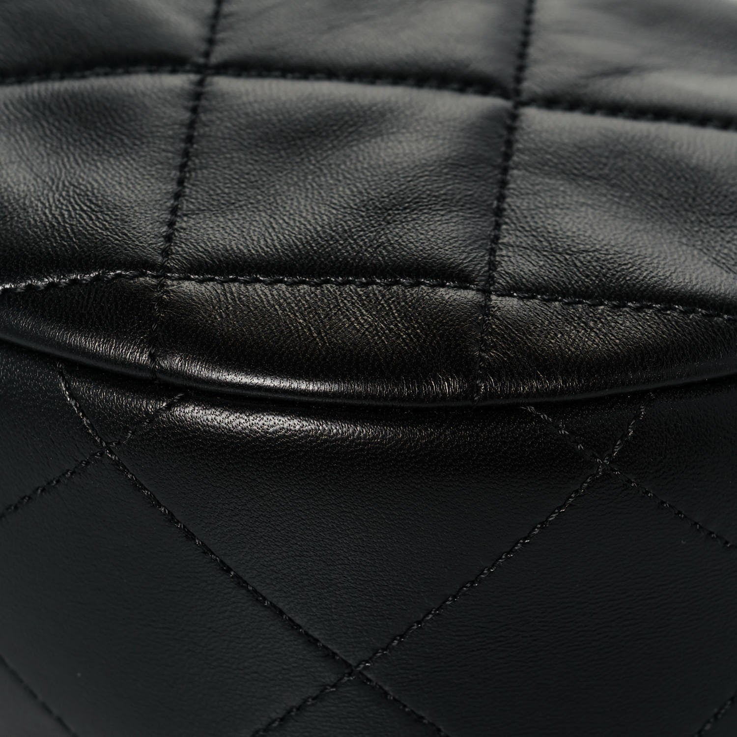 Chanel Lambskin Quilted Hobo Black 10 of 12