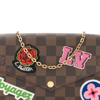 Louis Vuitton Damier Ebene My LV World Tour Pochette Felicie Chain Wallet Coquelicot 9 of 12
