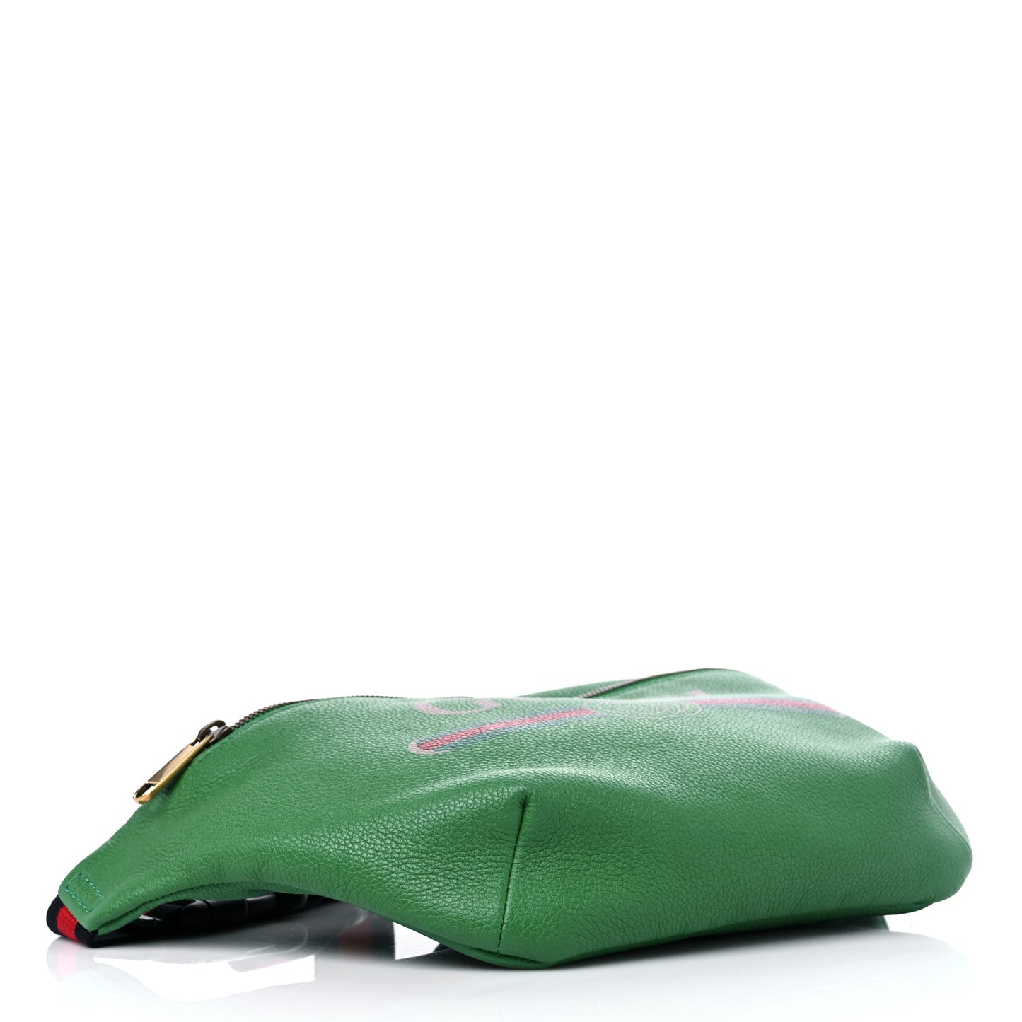 Grained Calfskin Logo Belt Bag Green