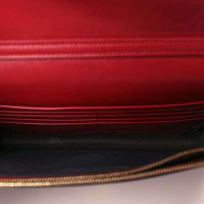 Fendi Vitello Cruise F is Fendi FF 1974 Embossed Medium Envelope Wallet On Chain Fragola Maya Black 5 of 11