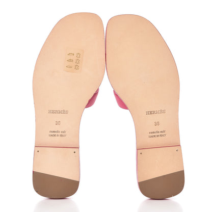 Hermes Epsom Oran Sandals 36 Rouge Azalee 5 of 8