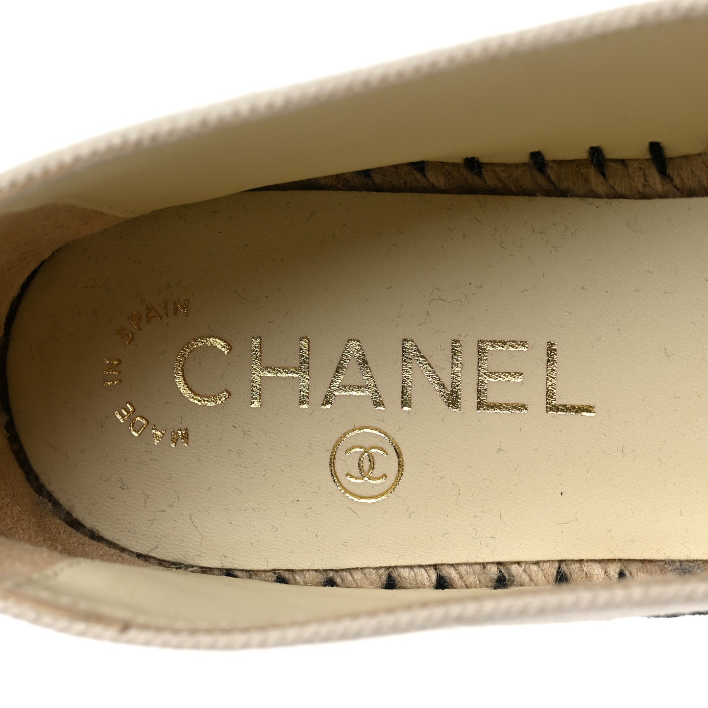 Fabric Biarritz CC Espadrilles 38 Beige Black