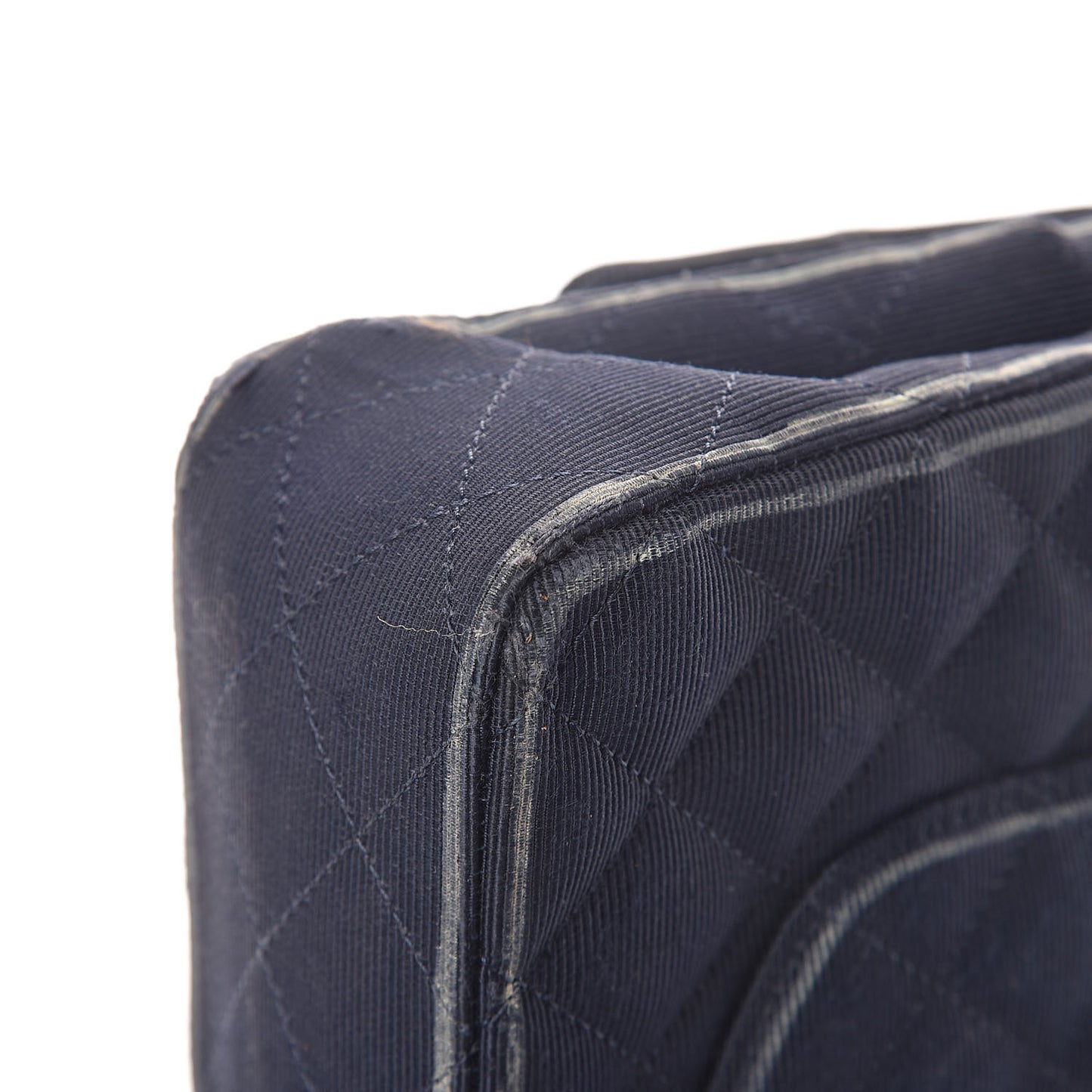 Grosgrain Quilted Medium Double Flap Navy