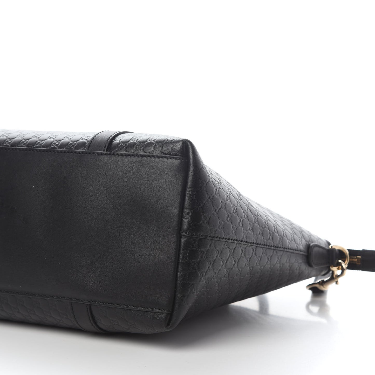 Soft Microguccissima Medium Zippered Satchel Black