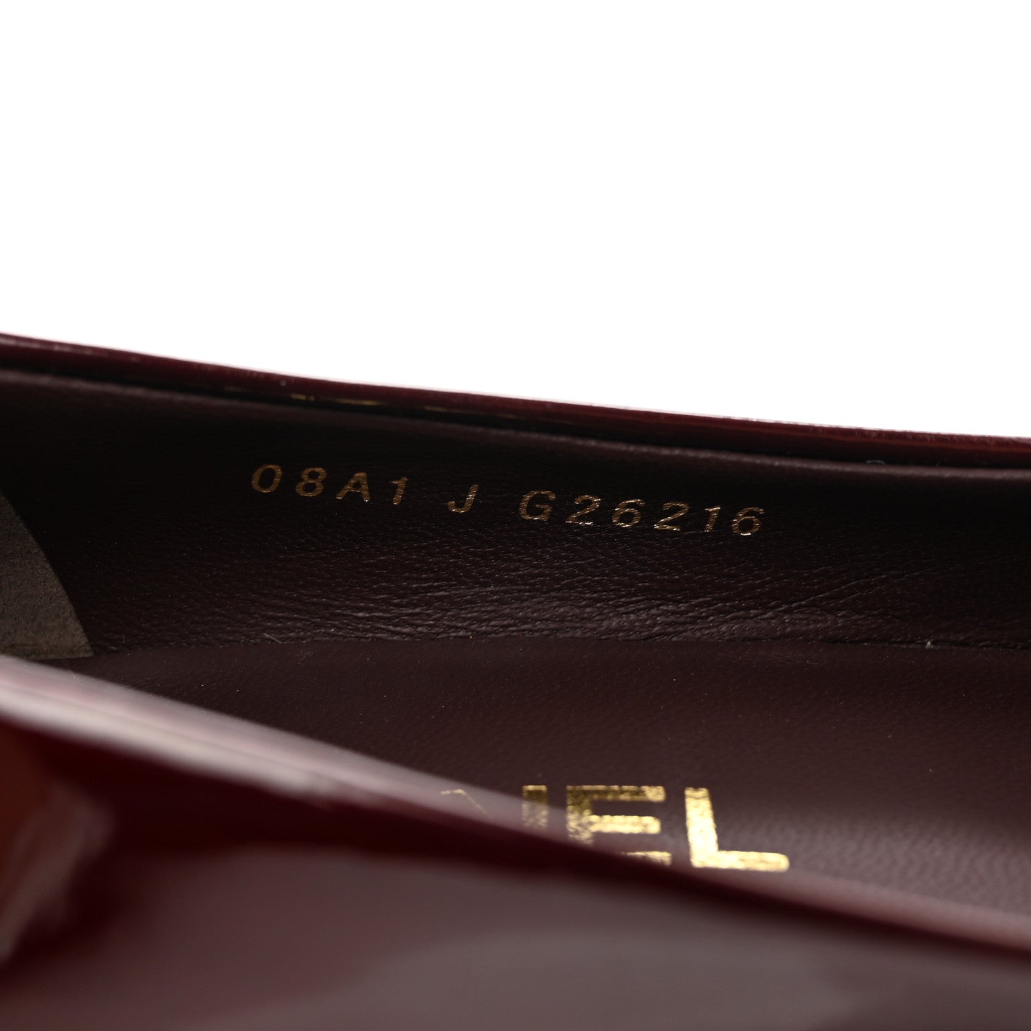 Chanel Patent Low Heel Ballerina Pumps 37 Burgundy 7 of 7