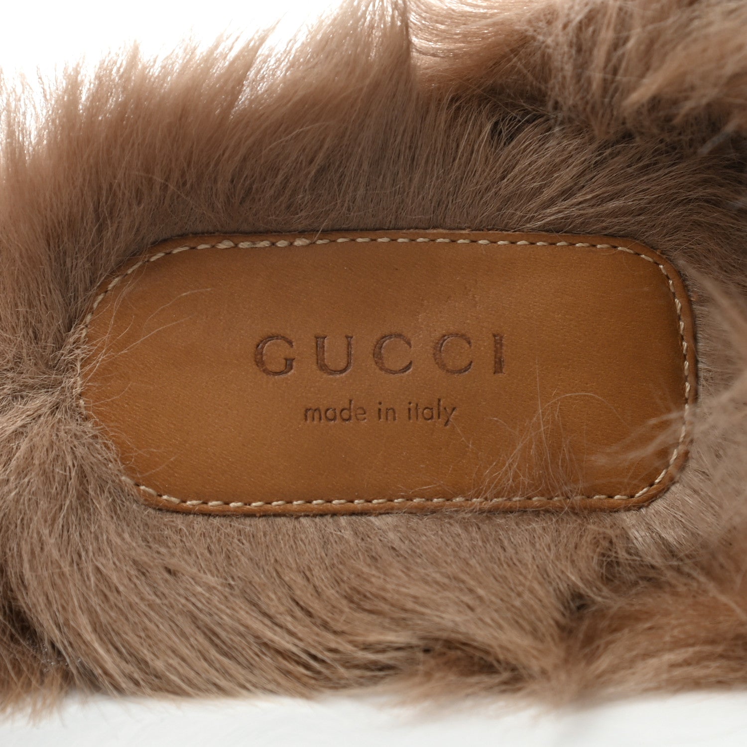 Gucci Goatskin Fur Bee Star Embroidered Womens Princetown Slippers 37.5 Black 7 of 9