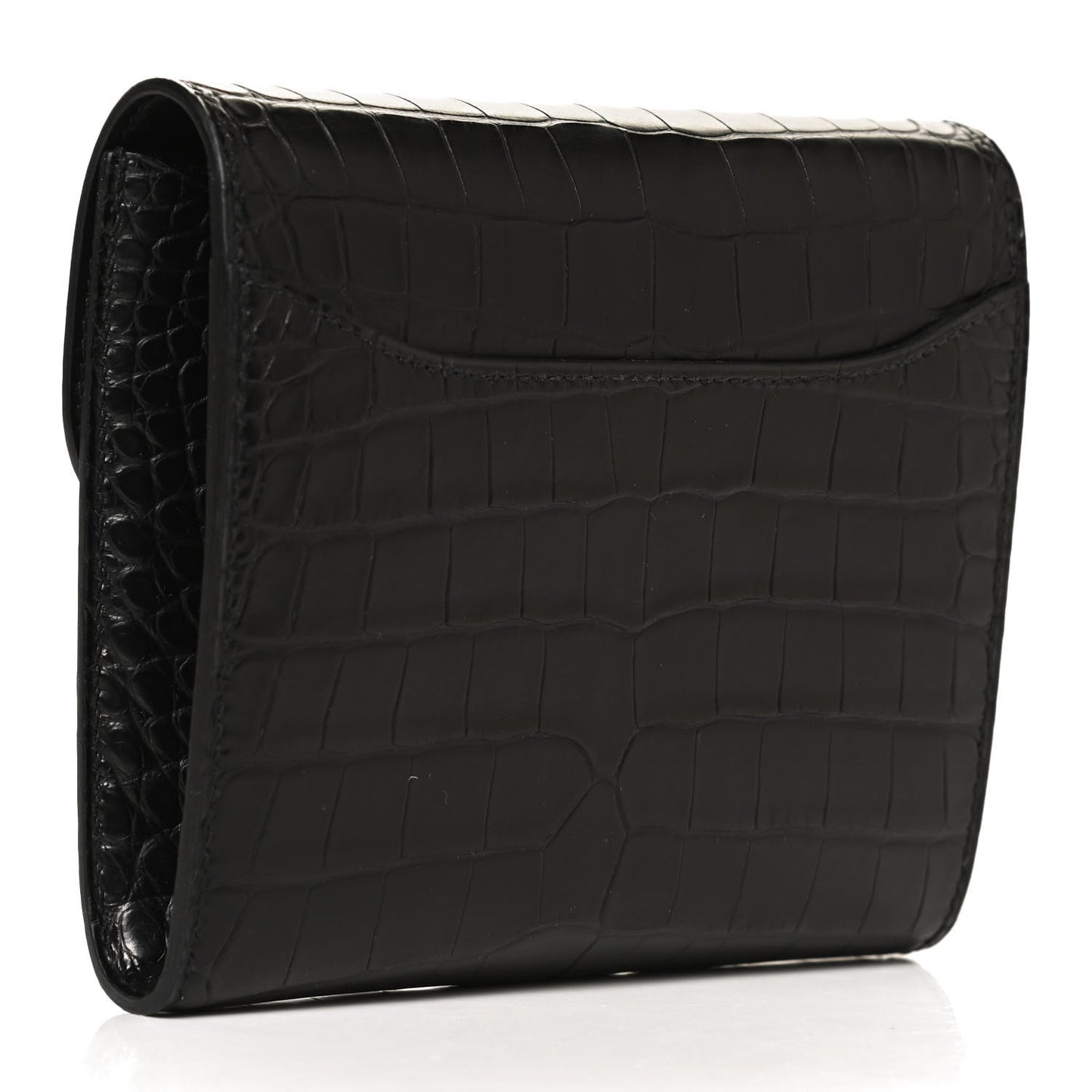 Matte Alligator Constance Short Wallet Black
