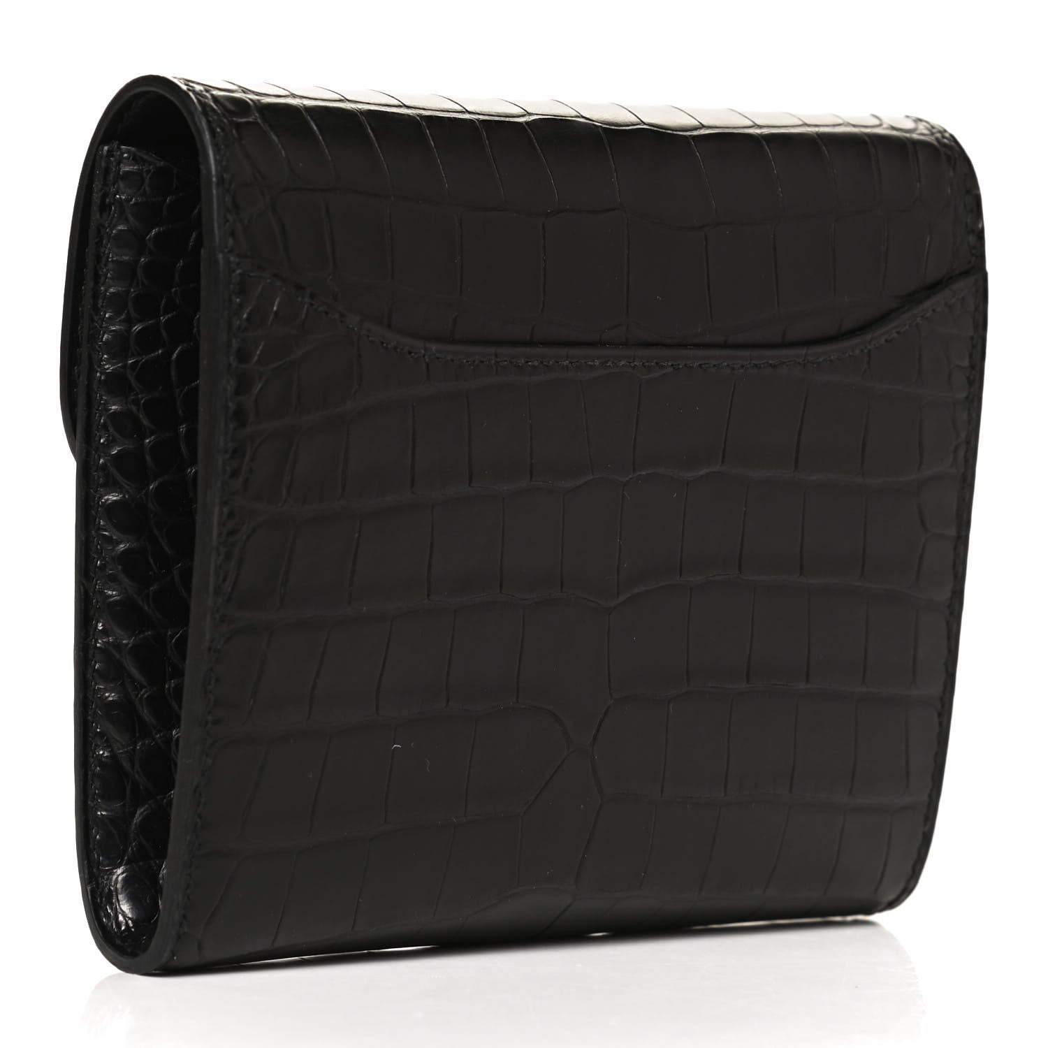 Hermes Matte Alligator Constance Short Wallet Black 3 of 9