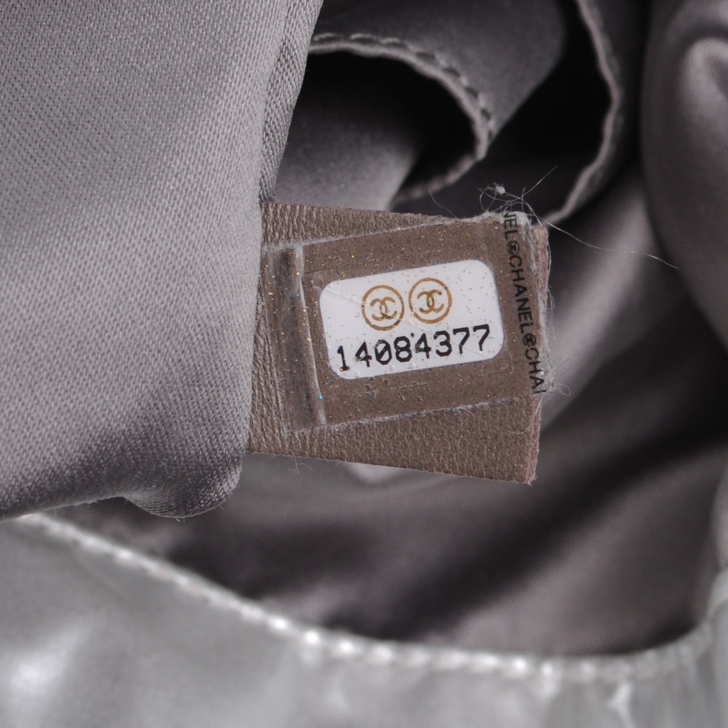 Chanel Vinyl Mohair Trimmed CC Bonbons Tote Silver 7 of 7
