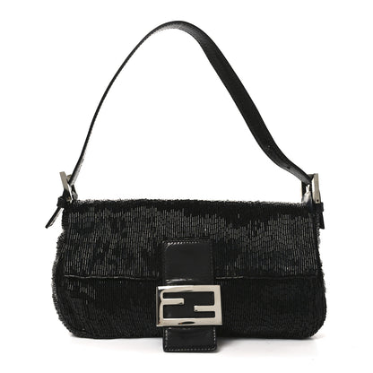 Fendi Beaded Baguette Black 1 of 9