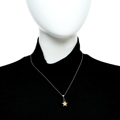 Tiffany Platinum Diamond Yellow Sapphire Star Drop Necklace 2 of 5
